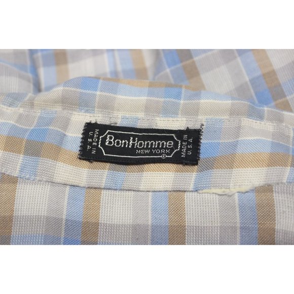 Bon Homme men's vintage pearl snap front plaid Western cowboy‎ shirt XL - Picture 8 of 10